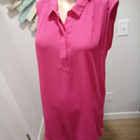 H&M Tops - H&M Sheer Sleeveless Hot Pink Dress Size 8